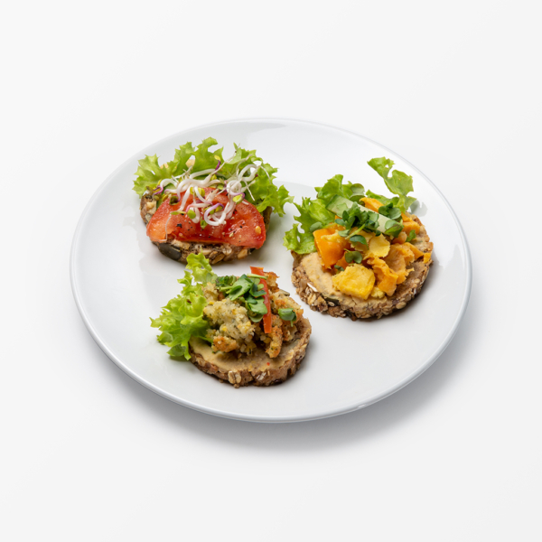 Canapes Vegan belegt (Bio-Brot)