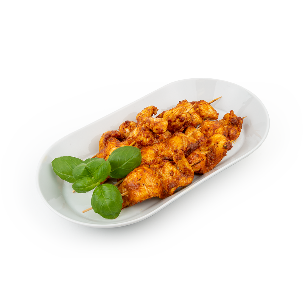Chicken-Sate-Spieß + Dip
