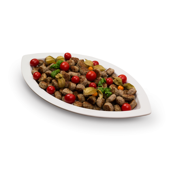 Platte Partyfrikadellen + Dip