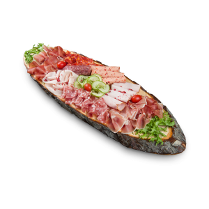 Gemischte Wurstplatte (auf Holzbrett)