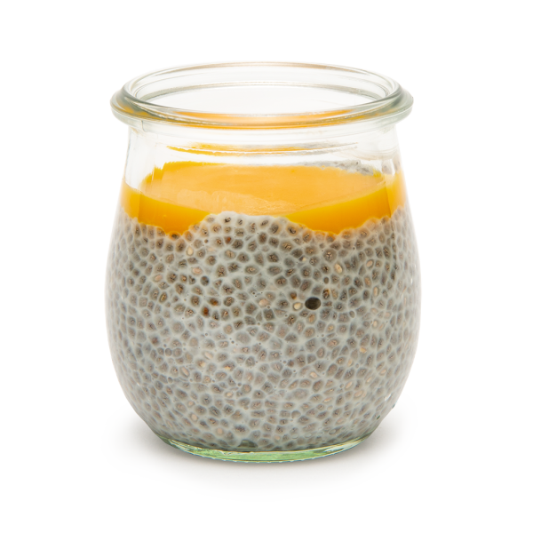 Chiapudding mit Mangopürree (Vegan)