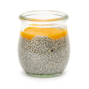 Chiapudding mit Mangopürree Chiapudding mit Mangopürree
