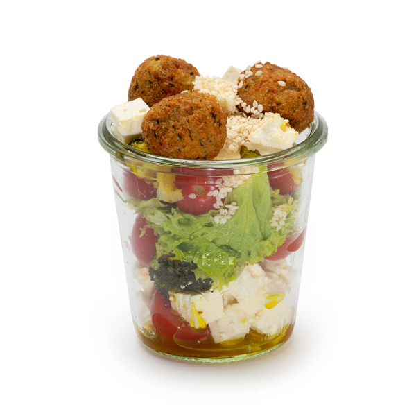 Falafel Veggie Salat im Weckglas