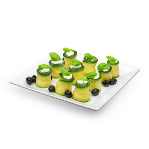 Zucchini-Röllchen mit Feta gefüllt