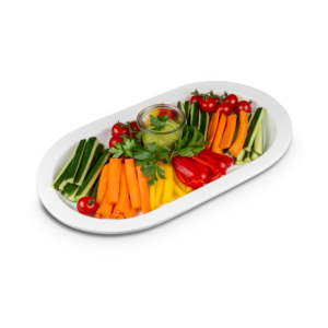 Platte Gemüsesticks + Dip