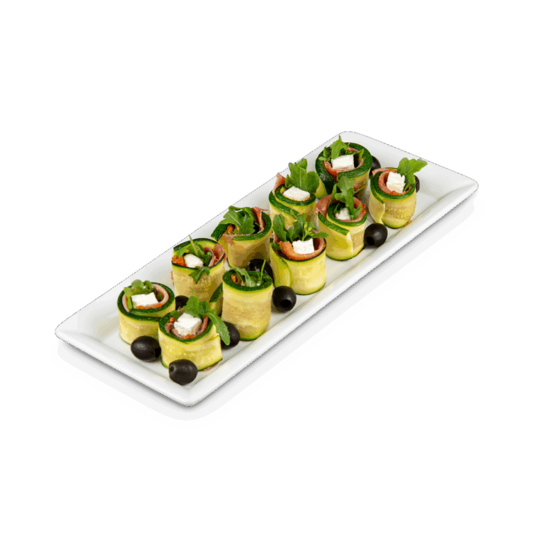 Zucchini-Röllchen mit Feta, Rucola und Serrano gefüllt ♥ green lovers