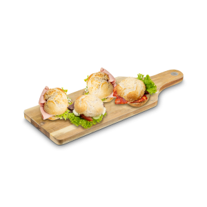 Glutenfreie Brötchen mit Fleisch belegt