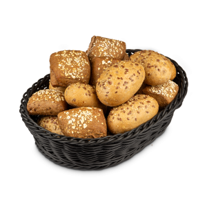 Brotkorb mit 20 kleinen, gemischten Brötchen (zu Dips)