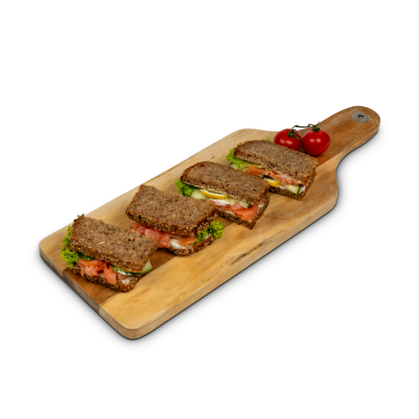 Stullen mit Lachs belegt (werden noch halbiert)
