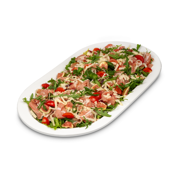 Platte Rucolasalat mit Serrano und Feigen