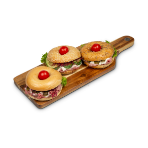 Bagels mit Roastbeef  belegt (werden noch halbiert)