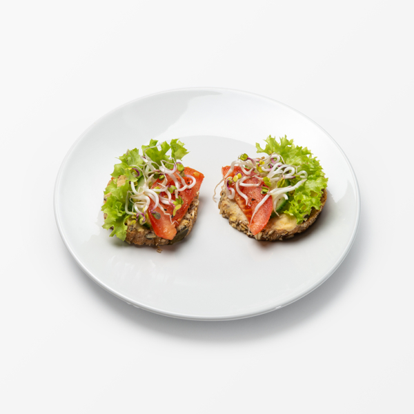 Canapes Vegan belegt (Bio-Brot)