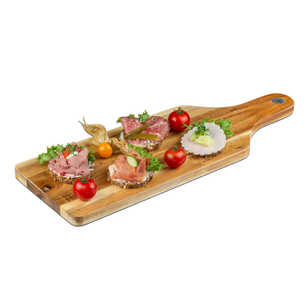 Canapes mit Fleisch belegt (Bio-Brot)