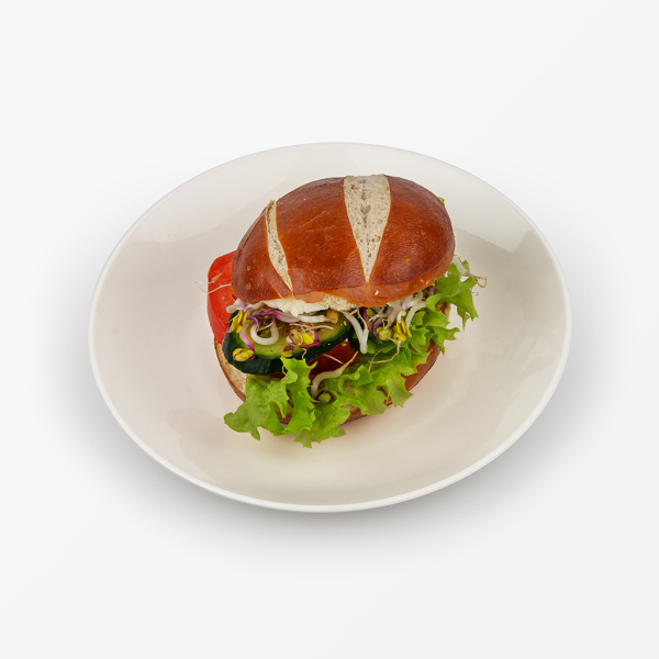 Kleine Laugenbrötchen Vegetarisch belegt